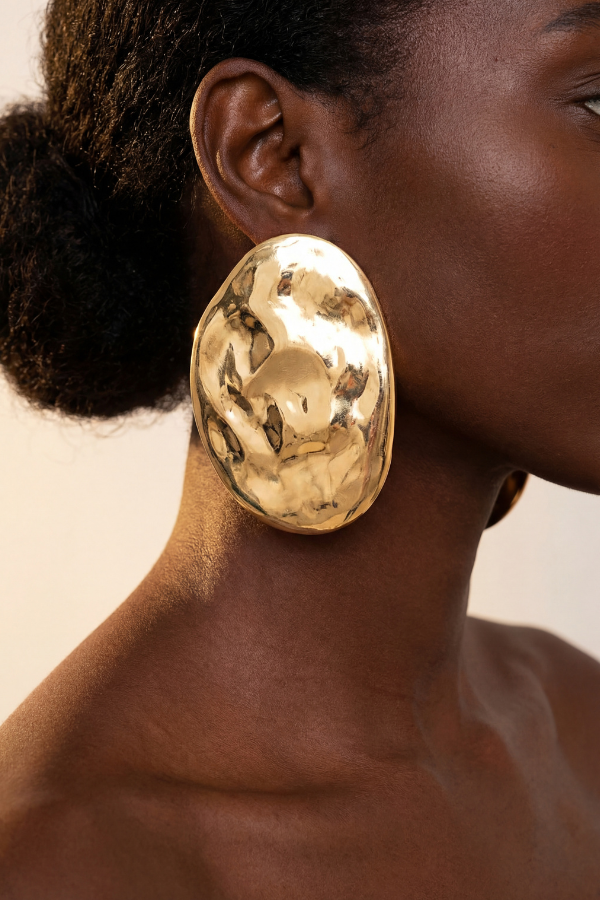 Hammered Oval Stud — 1